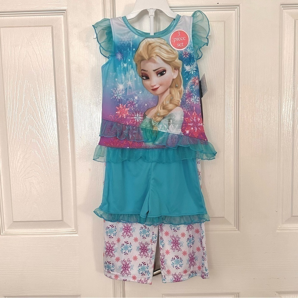 Disney Frozen Elsa Pajamas 3 Piece Set Toddler Size 3T NWT